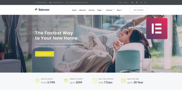 финансовые услуги wordpress elementor тема