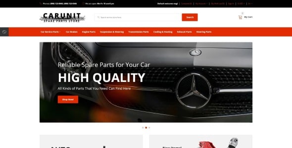 шаблон opencart запасных частей