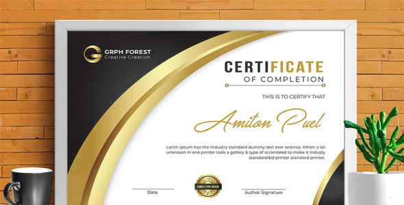 Шаблон сертификата на тему графика