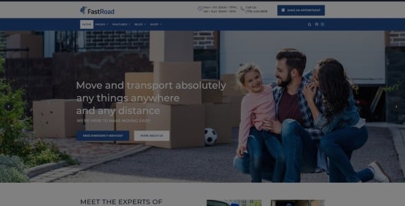 движущаяся компания отзывчивая тема wordpress elementor