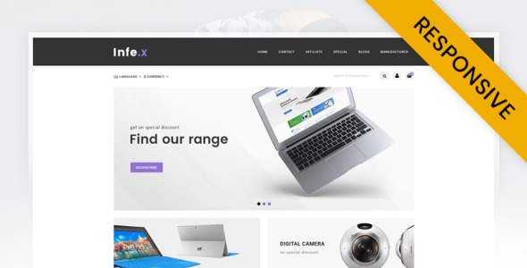 шаблон opencart магазина электроники