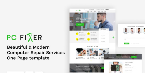 услуги по ремонту компьютеров html шаблон целевой страницы