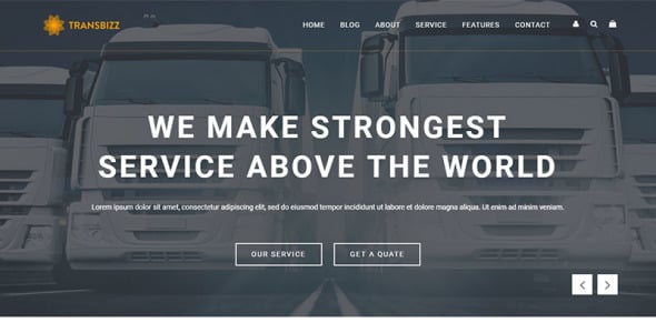 транспорт, логистика и склад html5 шаблон посадочная страница шаблон