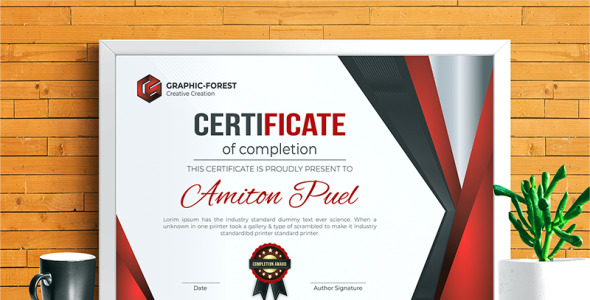 Шаблон сертификата на тему графика