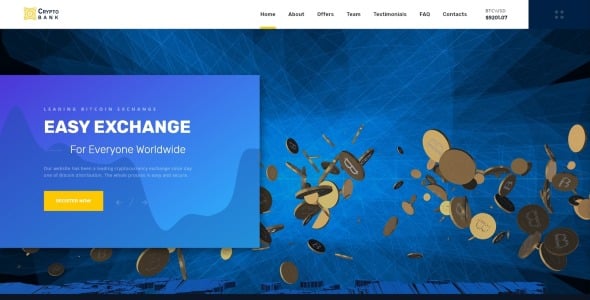 шаблон html целевой страницы биржи криптовалют