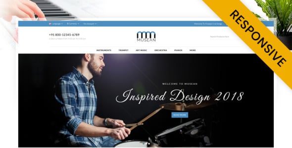 музыкальный магазин opencart шаблон