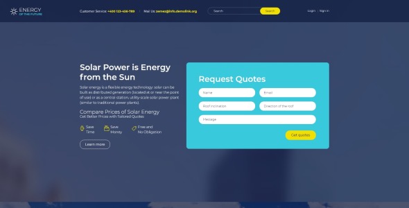 шаблон солнечной энергии joomla
