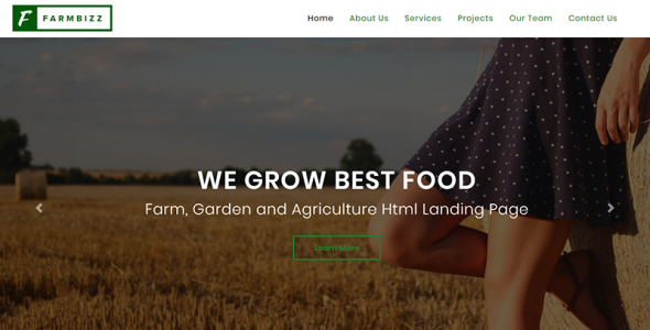 органическая еда и эко ферма html шаблон посадочная страница шаблон