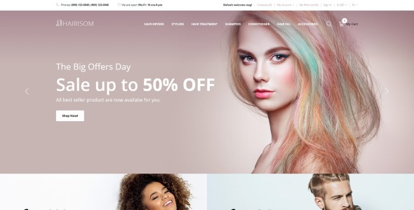 шаблон hairisom opencart