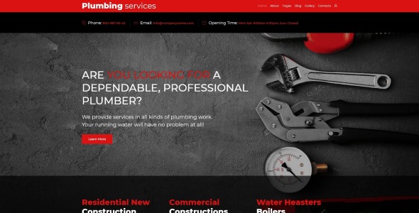 сантехнические услуги шаблон joomla