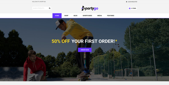 спортивный магазин woocommerce тема