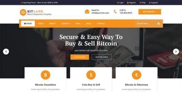 шаблон сайта биткоин и криптовалюта