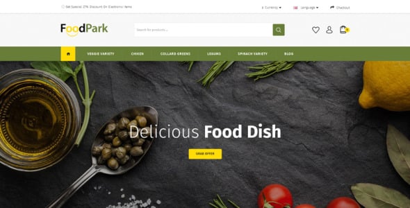 шаблон opencart магазина foodpark store