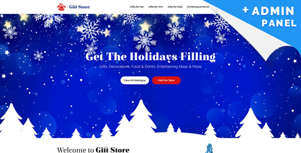 рождественский шаблон целевой страницы