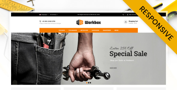 магазин инструментов шаблон opencart