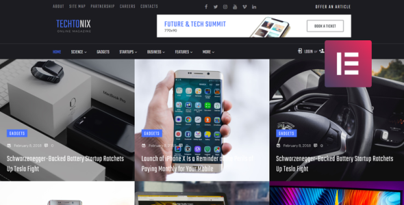 технический блог wordpress elementor theme