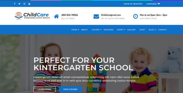 детский сад и школа html шаблон сайта