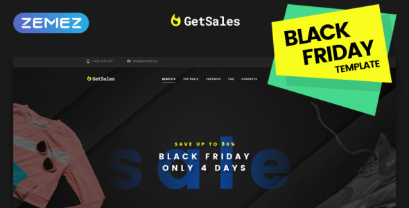 необычный шаблон html целевой страницы black friday