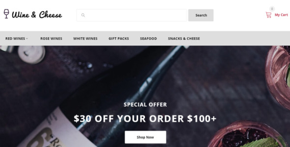 шаблон винного магазина opencart