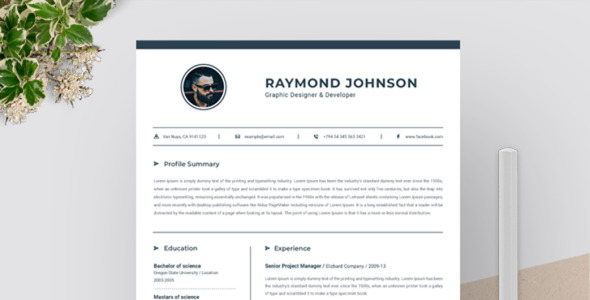 Адаптивный Резюме на тему графика