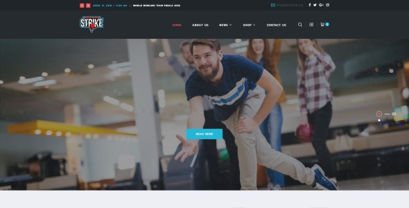 боулинг многостраничный html шаблон сайта