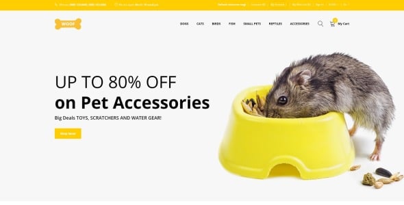 простой шаблон интернет-магазина зоотоваров opencart