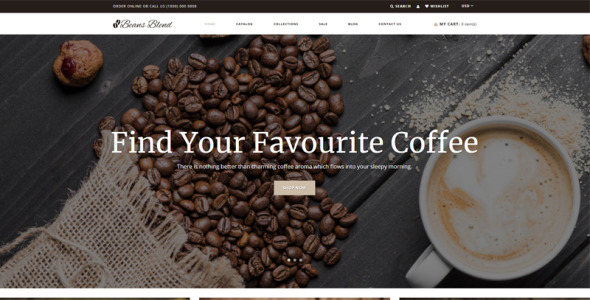 кофейня shopify тема