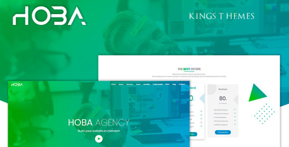 шаблон креативной целевой страницы агентства hoba