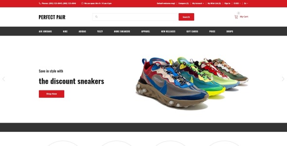 магазин кроссовок шаблон opencart