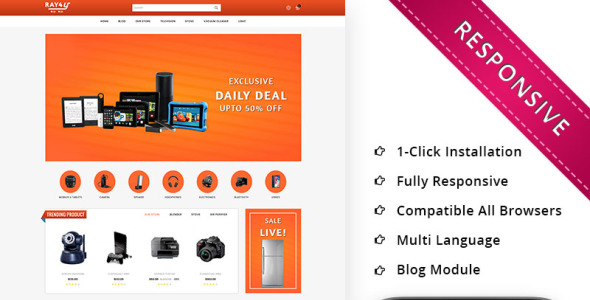 ray4u электронный магазин отзывчивый шаблон opencart