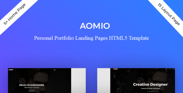 шаблон целевой страницы личного портфолио aomio