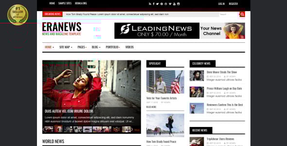 eranews новости и журнал joomla шаблон