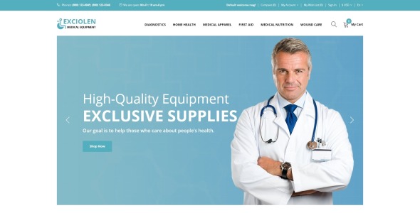 шаблон opencart магазина медицинского оборудования