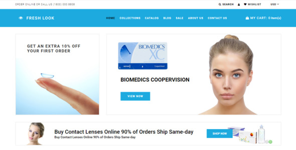 магазин контактных линз shopify тема