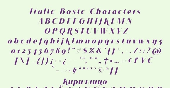 Шрифт на тему графика