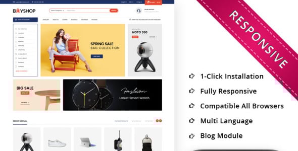 мега магазин отзывчивая тема prestashop