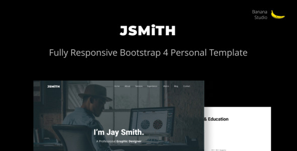 JSMiTH Fully Responsive Bootstrap 4 Personal Website Template