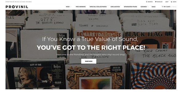 тема винилового магазина shopify