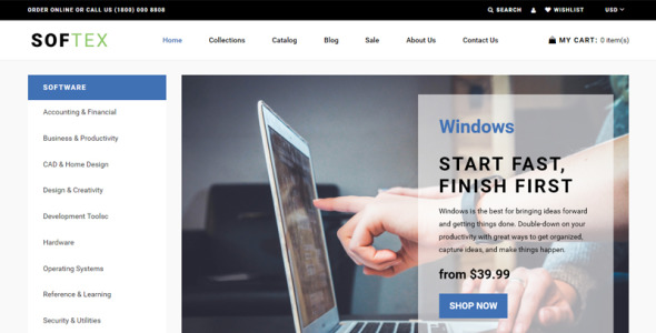 магазин программного обеспечения shopify тема