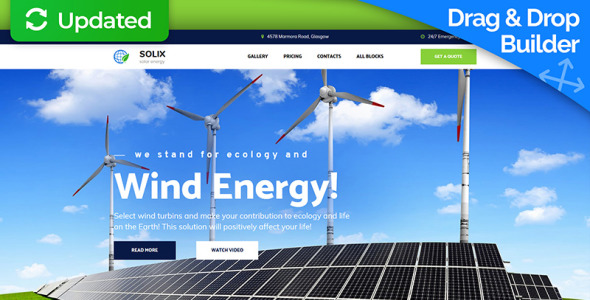 шаблон целевой страницы солнечной энергии