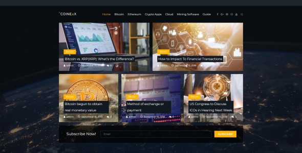 биткойн блог wordpress elementor тема