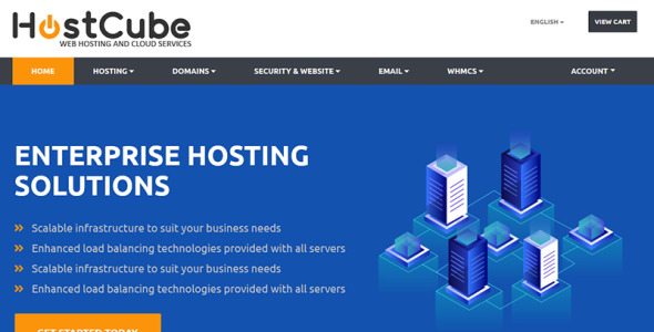 шаблон веб-сайта hostcube whmcs