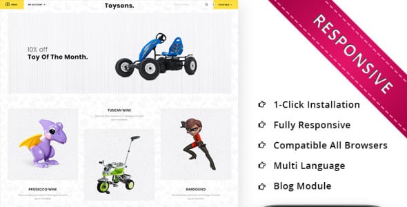 детский магазин отзывчивый шаблон opencart