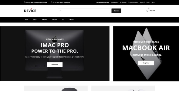 гаджет шаблон opencart