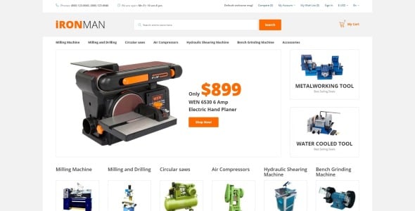шаблон ironman opencart