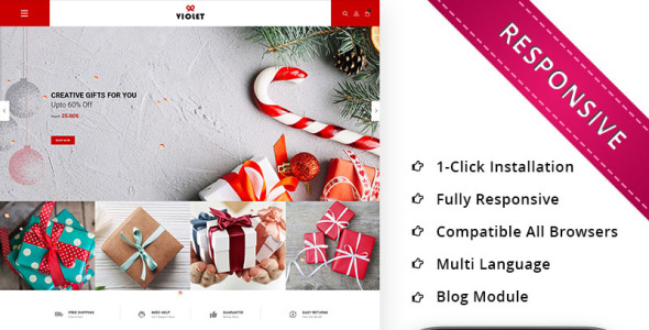 подарочный магазин отзывчивый шаблон opencart