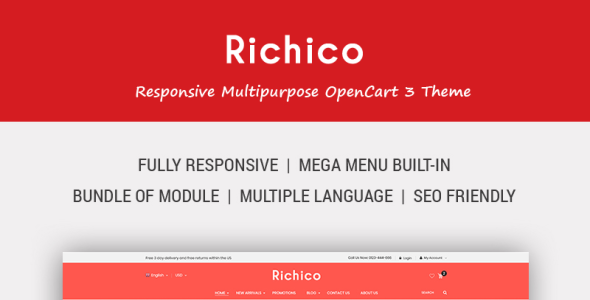 The Clean, Minimal & Multipurpose OpenCart Template