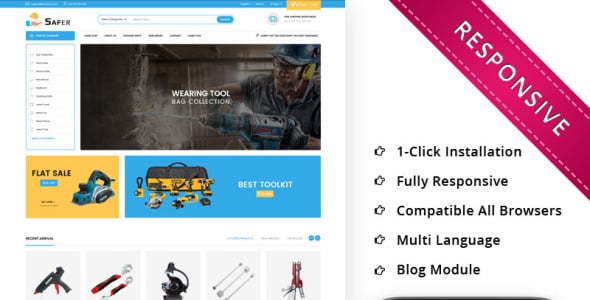 магазин инструментов отзывчивая тема prestashop