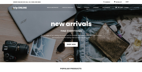 trip online shopify тема