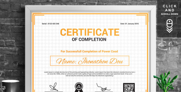 Шаблон сертификата на тему графика